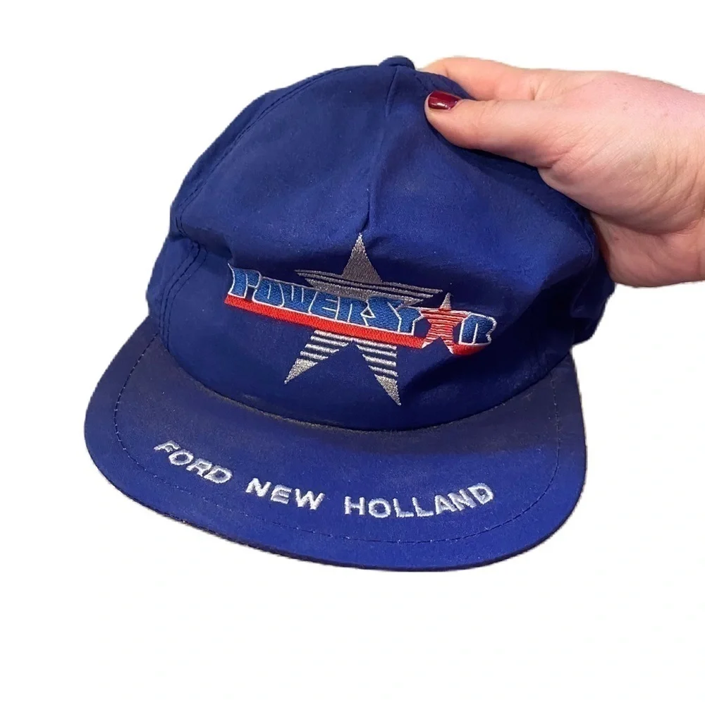 Vintage Powerstar Ford New Holland Snap Back Embroidered Hat Tractor Agriculture